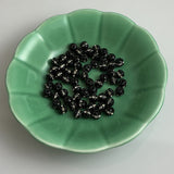 Black & Clear Rhinestone Beads 8mm (6)