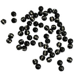Black & Clear Rhinestone Beads 8mm (6)