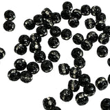 Black & Clear Rhinestone Beads 8mm (6)
