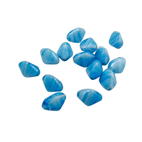 Vintage blue glass bincone beads