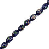 Blue Cobalt Cloisonne Oval Beads Vintage Chinese 18 x12mm