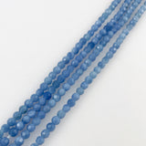 Vintage Blue 4mm Faceted Glass Beads