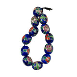 Blue Porcelain Floral 16mm Beads 