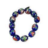 Blue Porcelain Floral 16mm Beads 