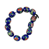 Blue Porcelain Floral 16mm Beads 