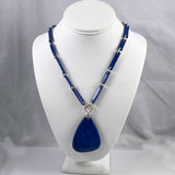 Blue Acrylic Pendant Necklace Vintage