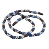 African Blue & Brown Sandcast Beads