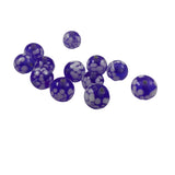 Blue Glass Spatter Beads Vintage 10mm