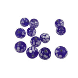 Blue Glass Spatter Beads Vintage 10mm