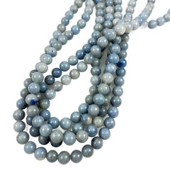 Angelite Blue Gemstone Round Beads 8mm