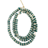 African Blue & Clear Sandcast Glass Trade Beads