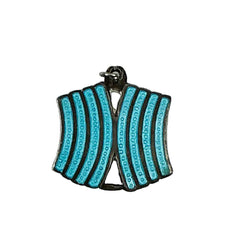 Vintage Mexican Blue Enamel & Sterling Silver Pendant Signed Miguel Arias