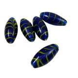 Blue Lamp Work Feather Beads Vintage