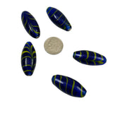 Blue Lamp Work Feather Beads Vintage