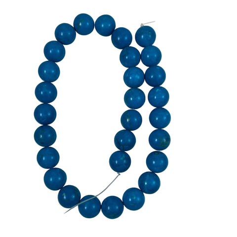 Turquoise Howlite (Magnesite) Round Beads 14mm