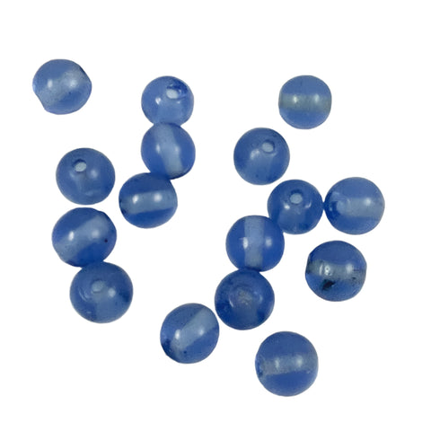 Antique Blue Glass Beads 10mm