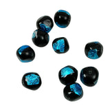 Blue Silver Foil Glass Lampwork Beads 15mm