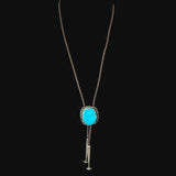 Vintage Turquoise Gemstone Bolo Tie Native American