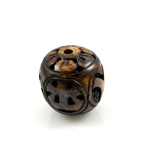 Chinese Carved Bone Bead 30mm 