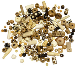 Bone Bead Mix Carved Dyed Vintage 50 grams