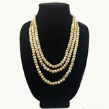 Triple Strand Bone Necklace Vintage