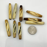 Bone Carved Tube Beads Hair Pipes Vintage