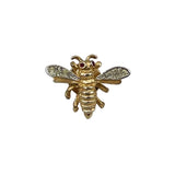 Boucher Gold Filled Bee Pin Rhinestone Vintage