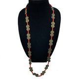 Baule Brass & Red Glass Trade Beads Necklace