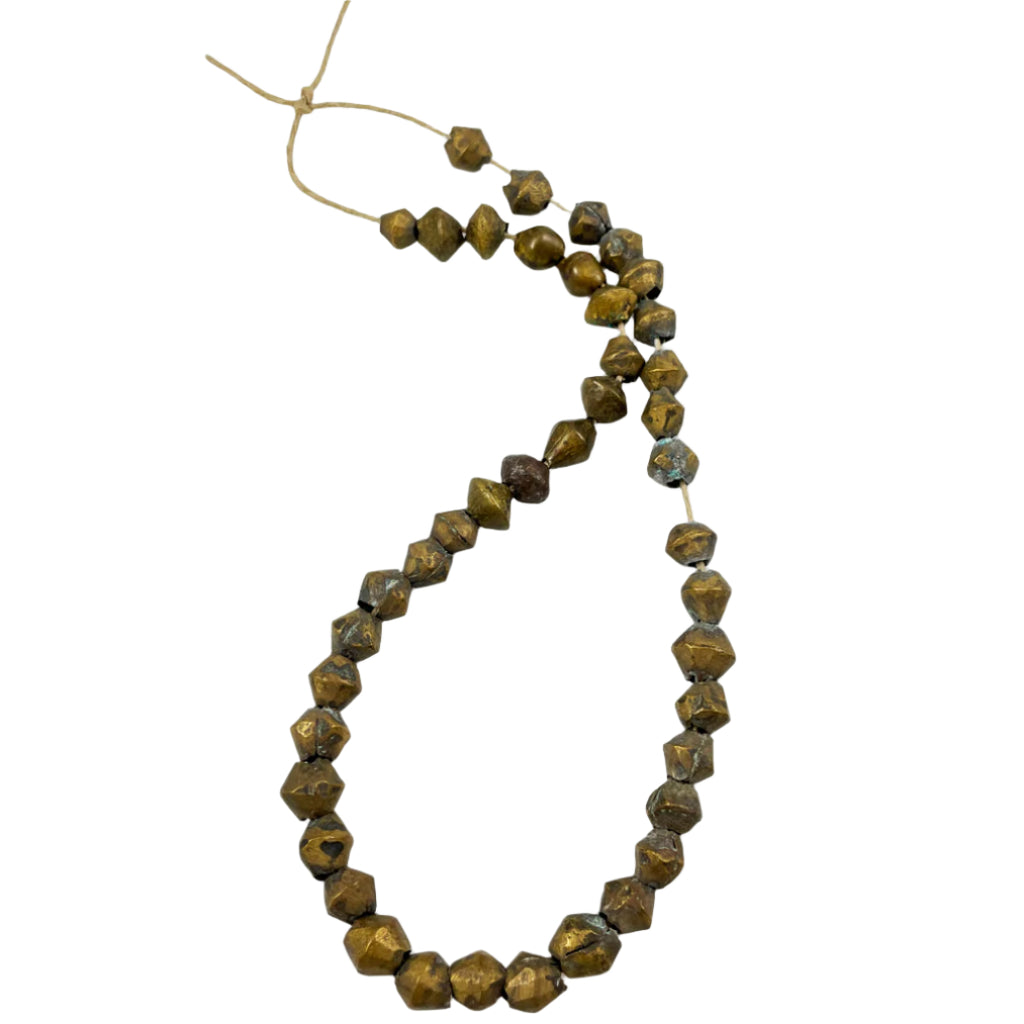 African Brass Bicone Trade Beads Vintage