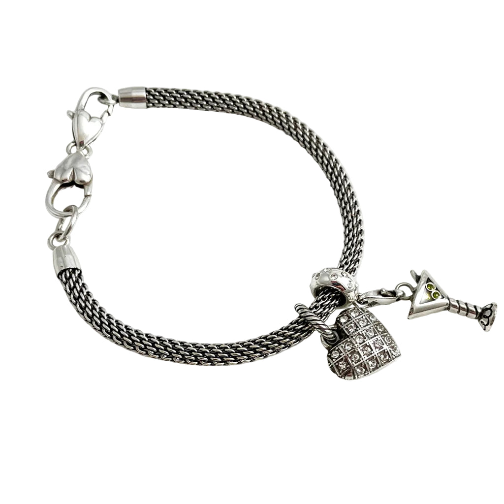 Brighton Heart & Champagne Charm Bracelet