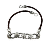 Brighton Silver & Leather Floral Choker 