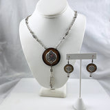 Brighton Silver & Mother of Pearl Necklace Earrings Set