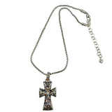 Brighton Silver & Crystal Cross Necklace Vintage