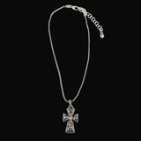 Brighton Silver & Crystal Cross Necklace Vintage
