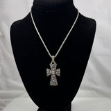 Brighton Silver & Crystal Cross Necklace Vintage