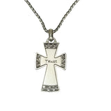Brighton Silver & Crystal Cross Necklace Vintage