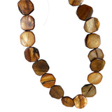 Brown Mother of Pearl Flat Rounds Bead Strands 18mm