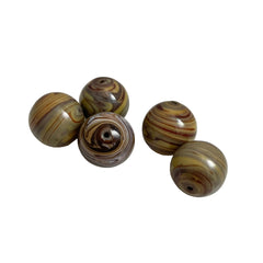 Brown Agate Round Glass Beads 17mm