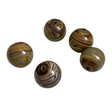 Brown Agate Round Glass Beads 17mm