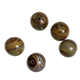 Brown Agate Round Glass Beads 17mm