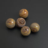 Brown Agate Round Glass Beads 17mm