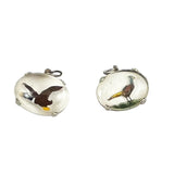 Pair Intaglio Crystal Duck Pheasant Bubble Charms