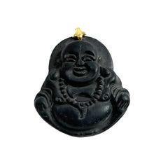 Carved Black Jade Buddha Pendant
