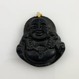Carved Black Jade Buddah Pendant