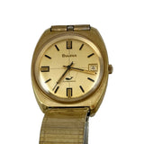 Vintage Bulova Clipper Mechanical Automatic Gold Watch 1970