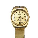 Vintage Bulova Clipper Mechanical Automatic Gold Watch 1970