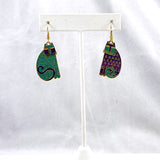 Vintage Laurel Burch Enamel Elijah's Cats Earrings