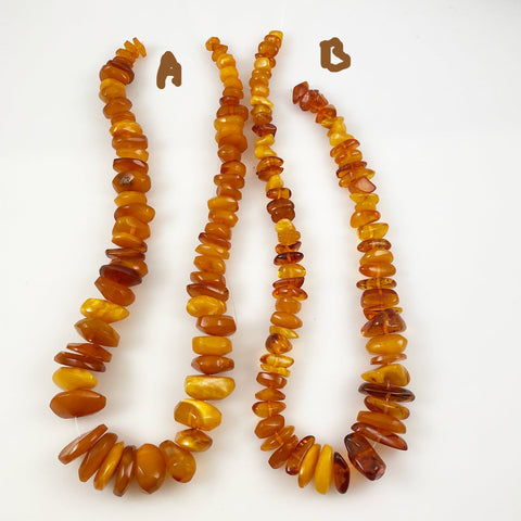 Antique Butterscotch Amber Necklace With Traditional Barrel Clasp