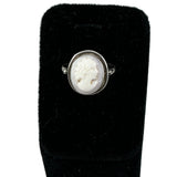 Antique Shell Cameo Sterling Silver Ring