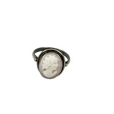 Antique Shell Cameo Sterling Silver Ring